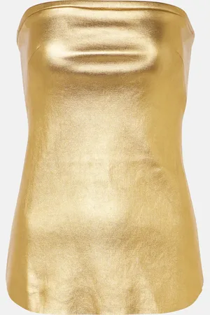Stouls Top Gina in pelle metallizzata