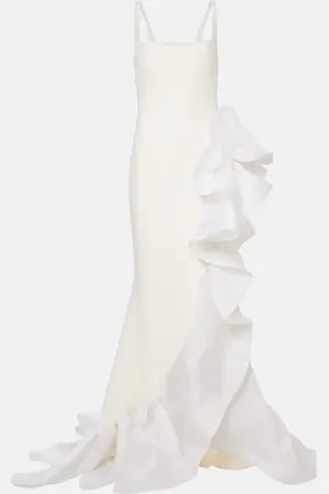 Safiyaa Bridal - Abito lungo Yana in crêpe e raso