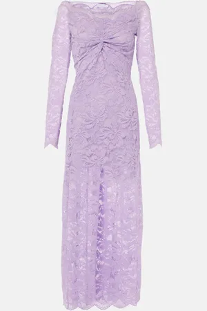 Paco rabanne Abito lungo Lavender in pizzo