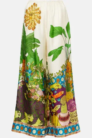ALÉMAIS Alémais Pantaloni Tiger in twill di seta