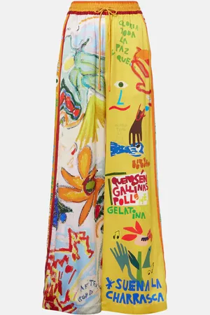 ALÉMAIS Alémais Pantaloni La Charrasca in raso di seta