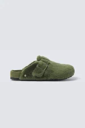 Birkenstock Mules Boston 1774 in suede con shearling