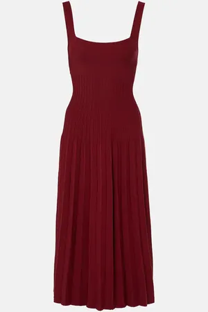 Staud Abito lungo Beaton in velluto con chiffon