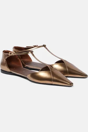 Max Mara Ballerine in pelle metallizzata