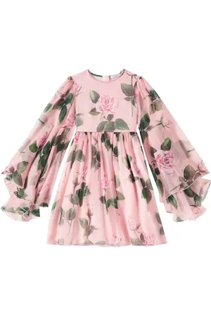 Dolce & Gabbana Abito in chiffon di seta con stampa floreale