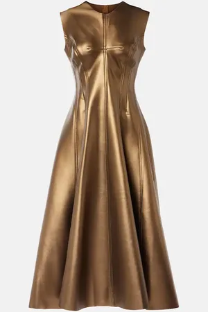 Norma Kamali Abito midi in similpelle
