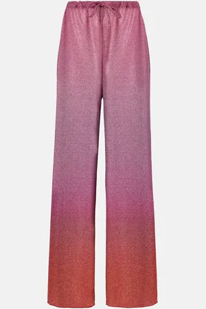 Oseree Oséree Pantaloni a gamba larga Lumière in lamé