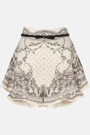 ZIMMERMANN Shorts Crush a vita alta in lino