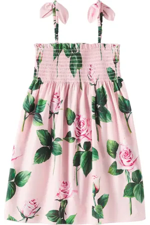 Dolce & Gabbana Abito in popeline di cotone con stampa floreale