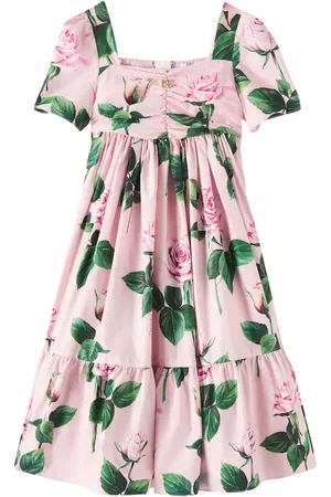 Dolce & Gabbana Abito in popeline di cotone con stampa floreale