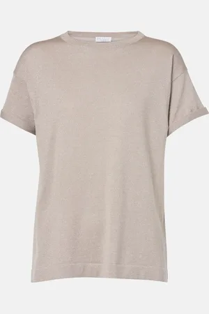 Brunello Cucinelli T-shirt in maglia di cashmere