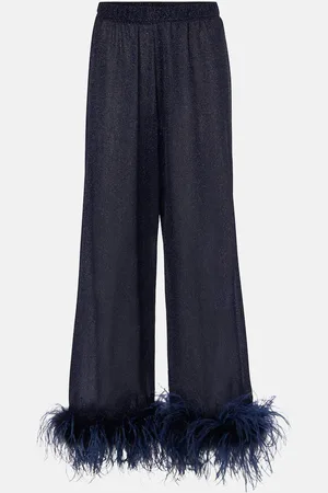 Oseree Oséree Pantaloni Lumière Plumage con piume