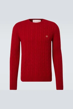 VALENTINO Pullover VLogo in cashmere a trecce