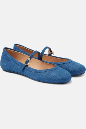 Gianvito Rossi Ballerine Mary Jane Carla in denim