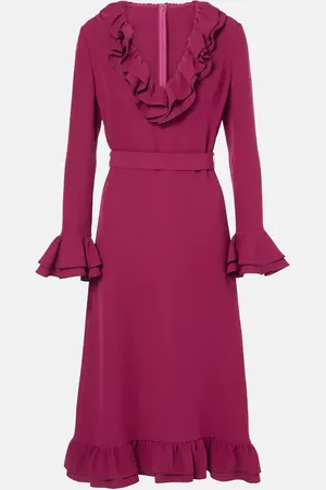 VALENTINO Abito midi in Cady Couture con volant
