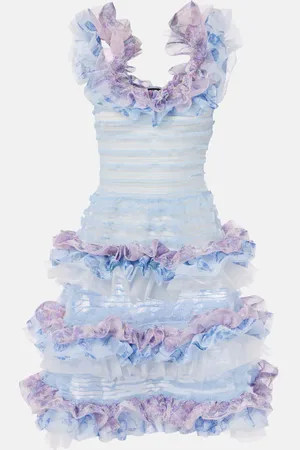 SUSAN FANG Abito midi in tulle con volant