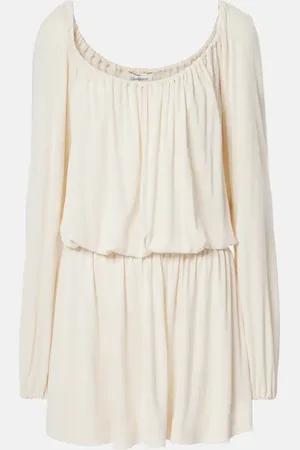 Saint Laurent Abito corto in jersey con ruches