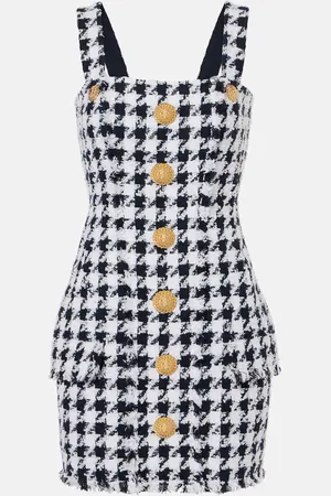 Balmain Abito corto in tweed pied-de-poule