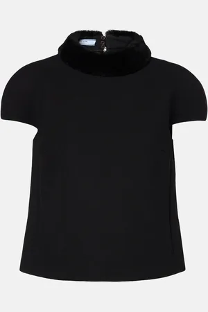 Prada Top in lana con shearling