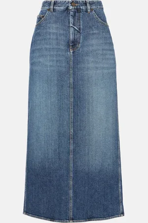 Ralph Lauren Gonna lunga di jeans a vita alta