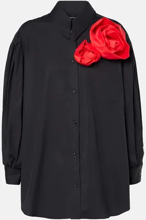 Simone Rocha Camicia in cotone con applicazioni floreali