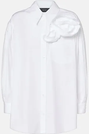 Simone Rocha Camicia in cotone con applicazioni floreali