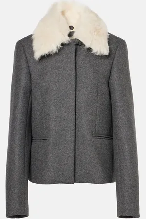 Totême Giacca in misto lana con shearling