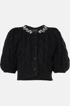 Simone Rocha Cardigan cropped con cristalli