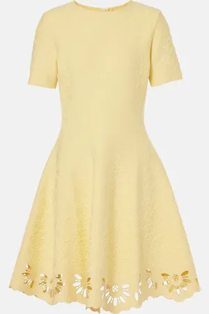 Oscar de la Renta Abito corto in jacquard con ricamo