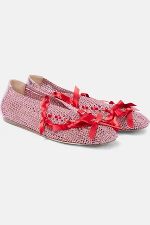 Simone Rocha Ballerine in crochet con pelle