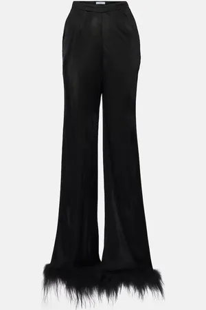 Prada Pantaloni a gamba larga con piume