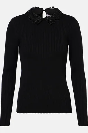 Carolina Herrera Top in maglia di lana a coste