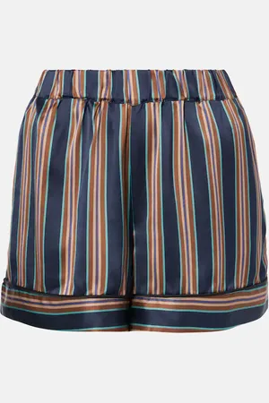 ASCENO Shorts London in seta a righe