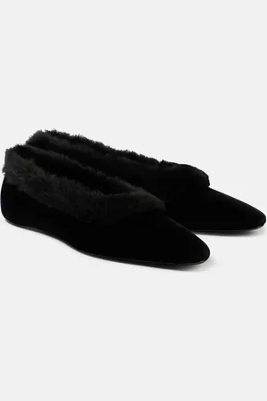 Totême Ballerine in velluto con shearling