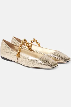 Jimmy Choo Ballerine Diamond Tilda in pelle metallizzata