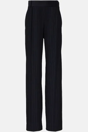 Khaite Pantaloni regular gessati Cambie a vita alta
