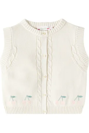BONPOINT Gilet Erini in cotone con ricamo