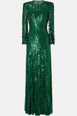 Jenny Packham Abito lungo Nymph con paillettes