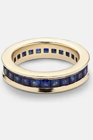Octavia Elizabeth Anello Ivy Eternity in oro 18kt con zaffiro