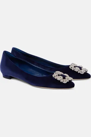 Manolo Blahnik Ballerine Hangisi in velluto