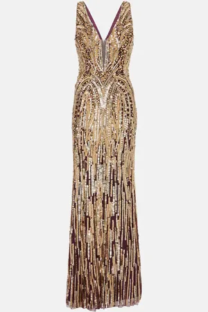 Jenny Packham Abito lungo Raquel in tulle