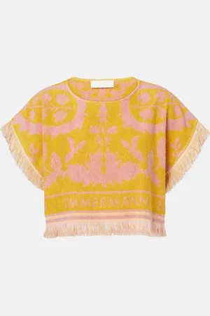 ZIMMERMANN Top cropped Wylie in spugna di cotone