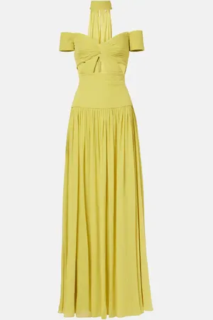 Elie saab Abito lungo in seta con cut-out