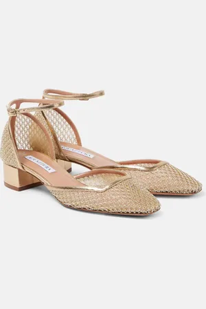 Aquazzura Pumps Asha 35 in mesh con suede