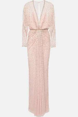 Jenny Packham Abito lungo Nina in tulle con paillettes