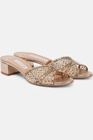 Aquazzura Mules Crystal Love 35 in tulle