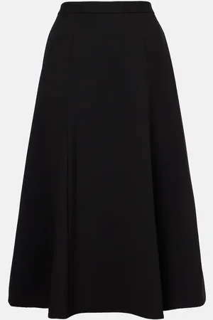 Carolina Herrera Gonna midi in misto lana a vita alta