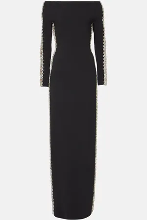 Jenny Packham Abito lungo Charisma in crêpe