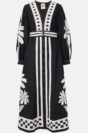 Farm Rio Abito lungo Nature Black in cotone