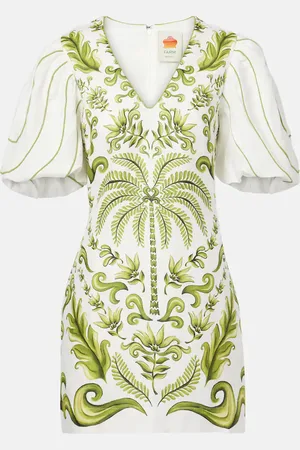 Farm Rio Abito corto Milani Off-White in lino